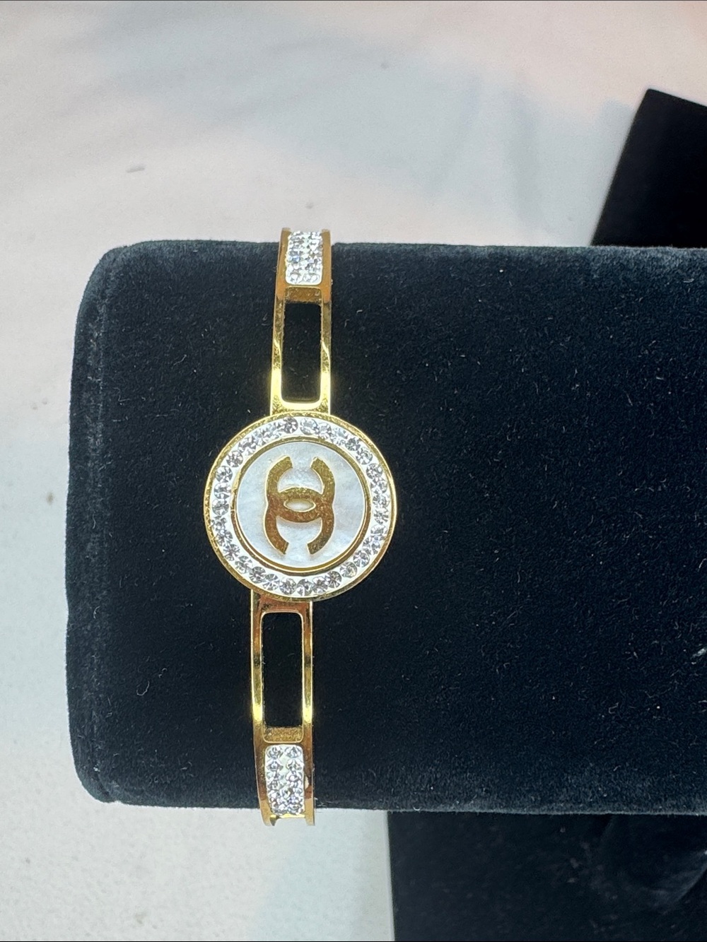 Gold-Tone Crystal Accent Women’s Bracelet - Designer Inspired